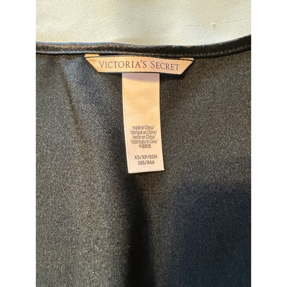 Victoria's Secret Satin Lace Bodysuit Top VNeck Open Front New XS Black - Picture 2 of 4